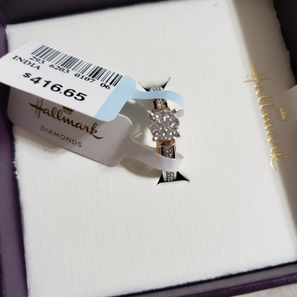 Hallmark Sterling & 10k Rose Gold Diamond Engagement Ring. SZ 7 ❤️ - Picture 12 of 13